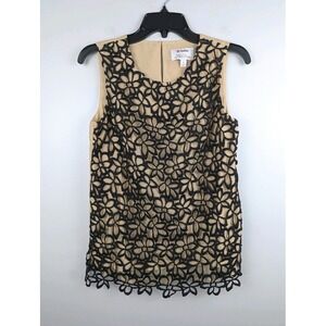 LELA ROSE Neiman Marcus Crochet Lace Overlay Cami Tank S Silk Blend‎ Romantic